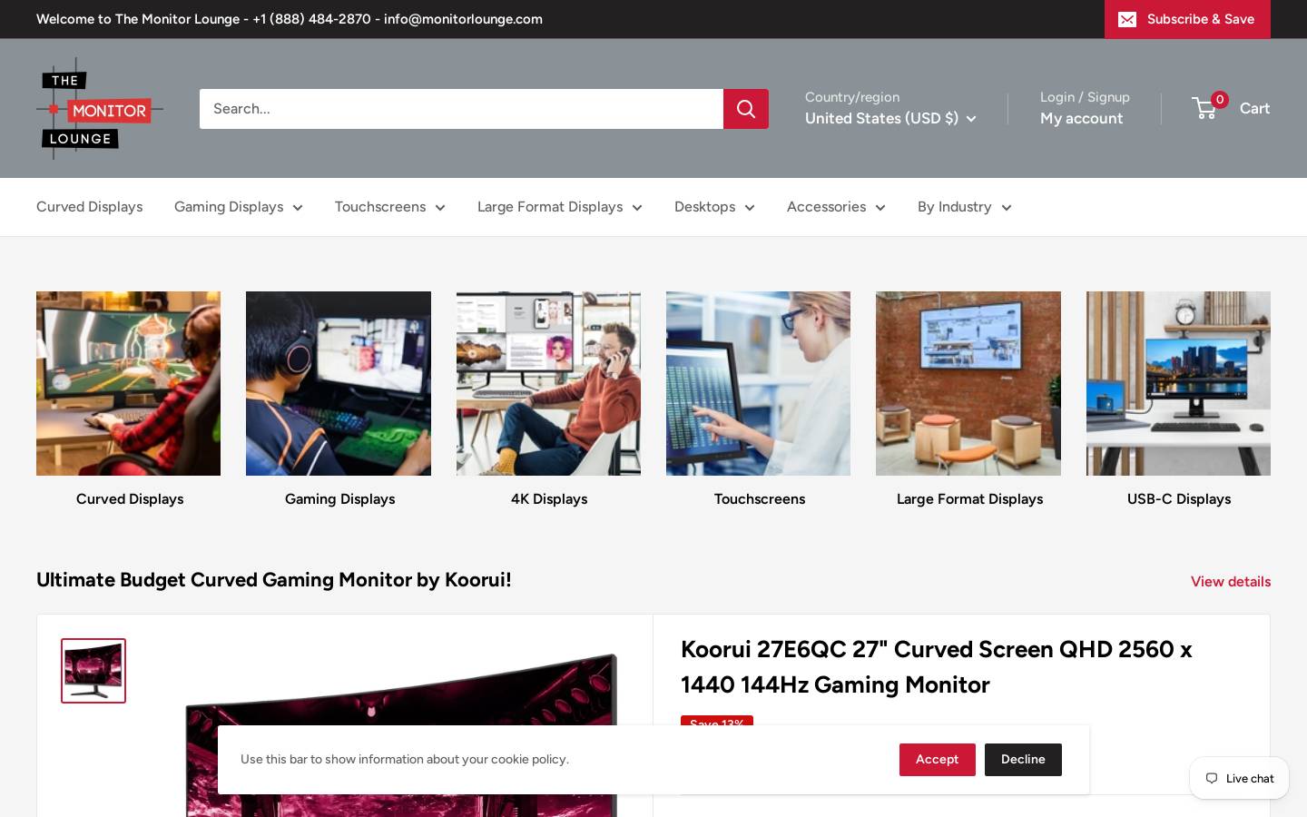 wesellmonitors.com homepage screenshot