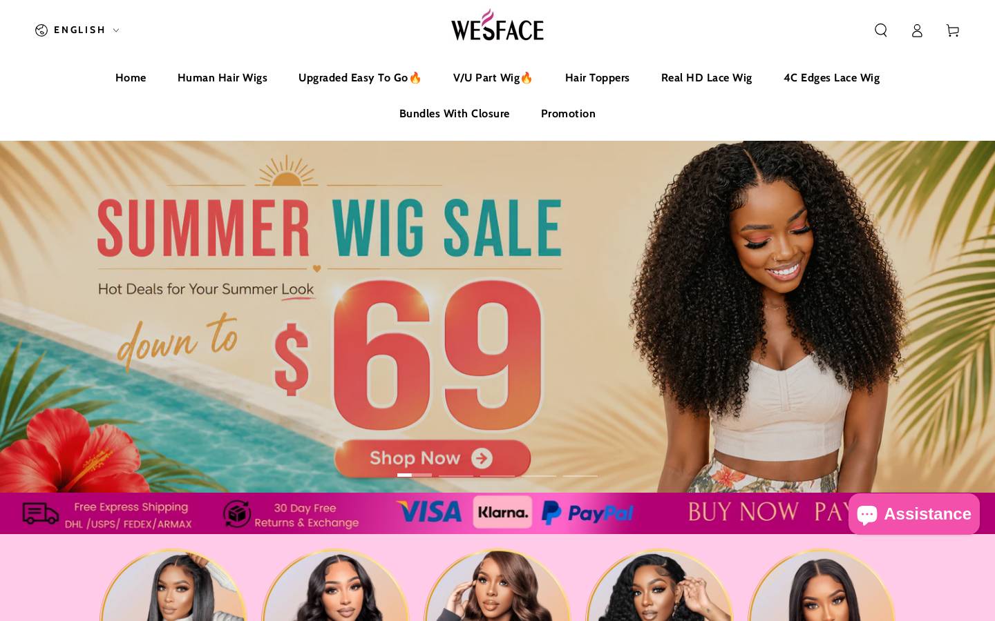 wesface.com homepage screenshot