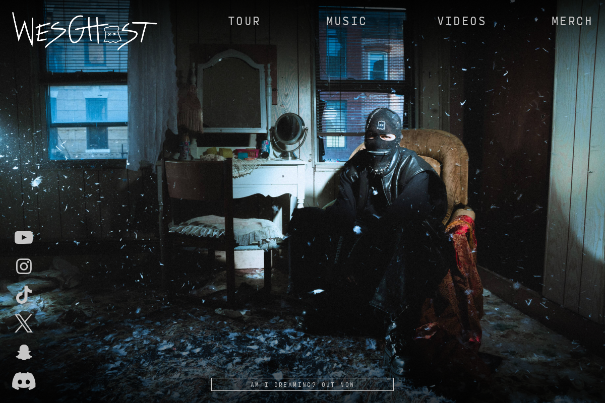 wesghost.com homepage screenshot