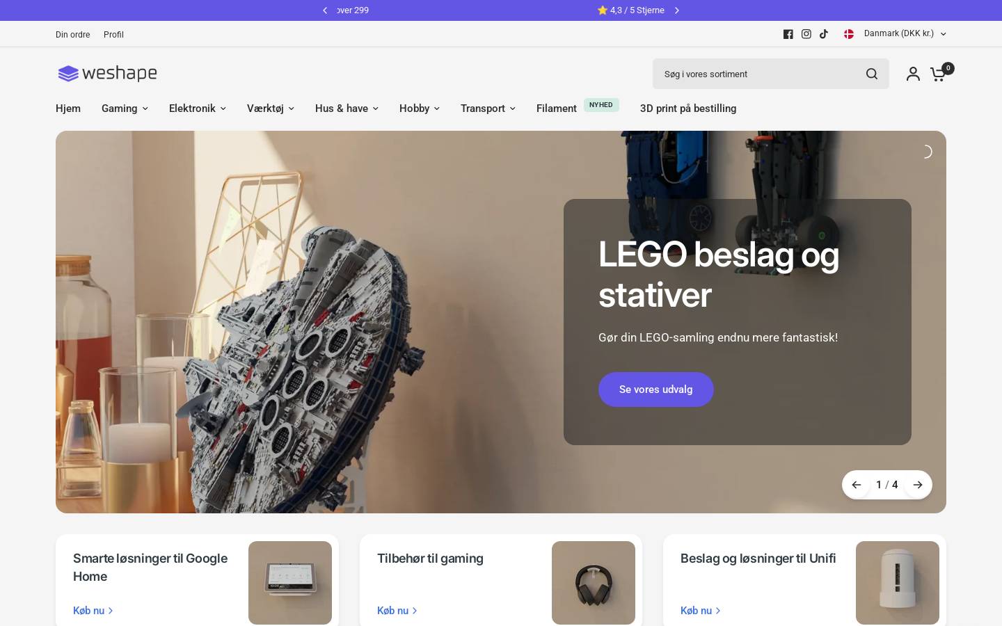 Weshape homepage screenshot