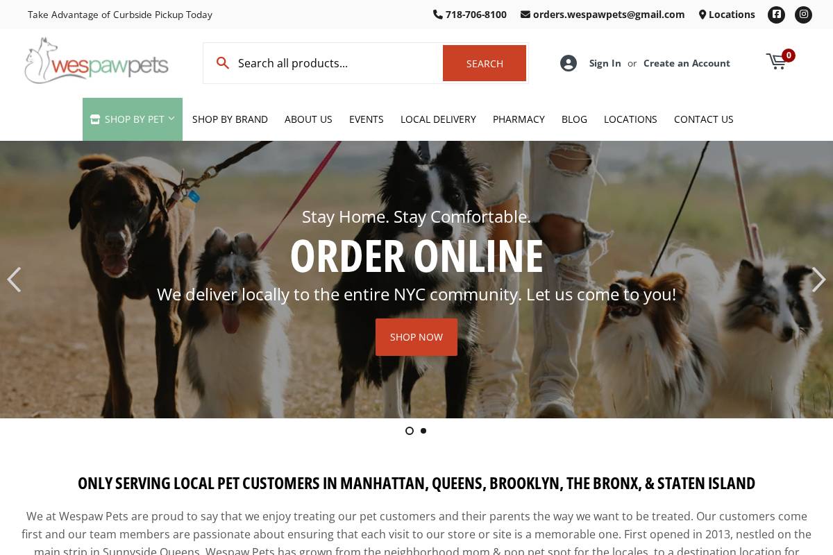 wespawpets.com homepage screenshot