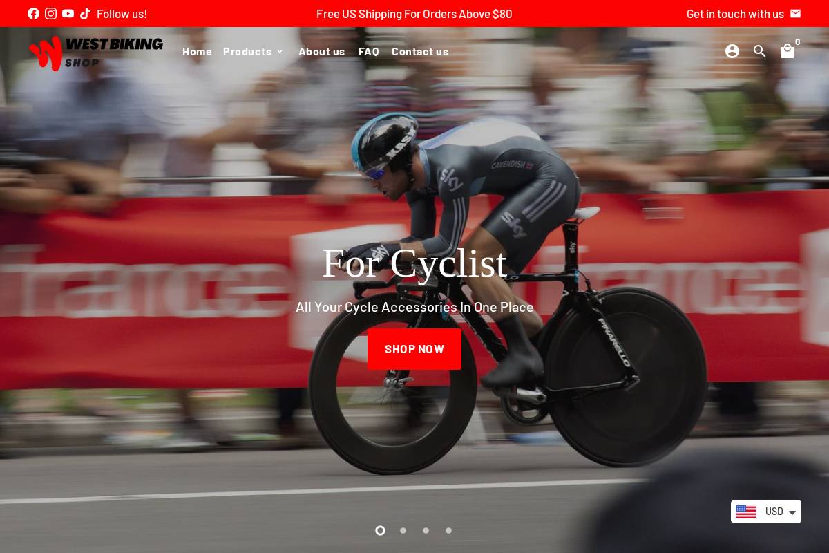 westbiking.us homepage screenshot