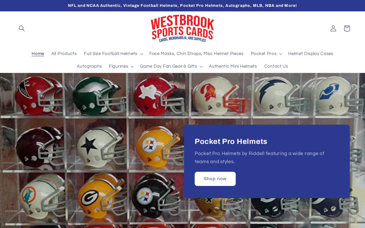 westbrooksportscards.com homepage screenshot
