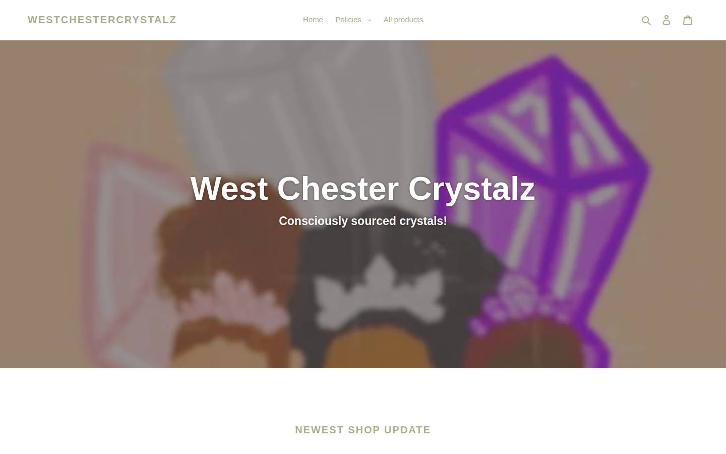 westchestercrystalz.com homepage screenshot
