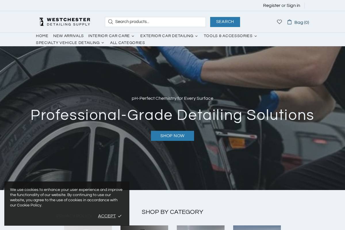 westchesterdetailingsupply.com homepage screenshot