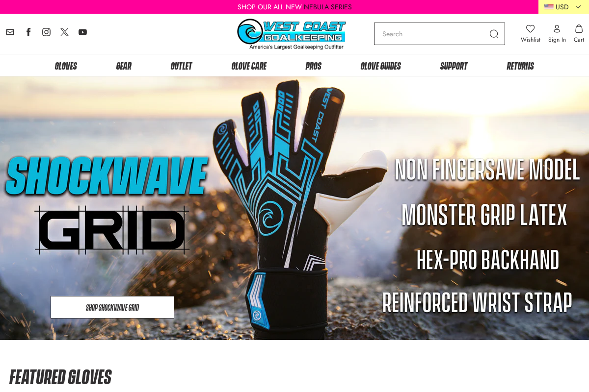 Westcoastgoalkeeping homepage screenshot