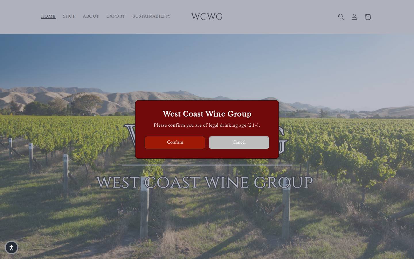 westcoastwinegroup.com homepage screenshot