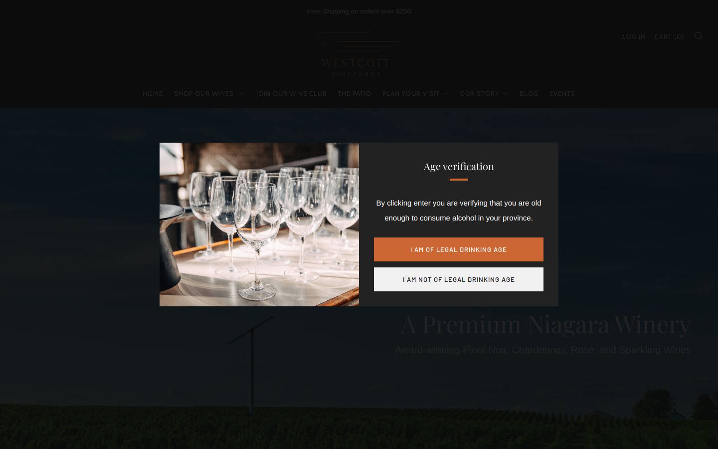 westcottvineyards.com homepage screenshot