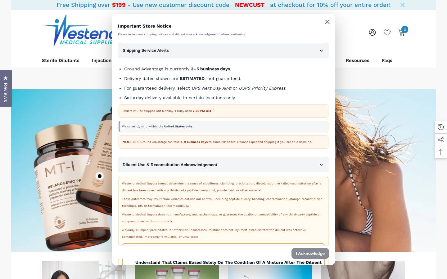 Westendmedicalsupplies homepage screenshot