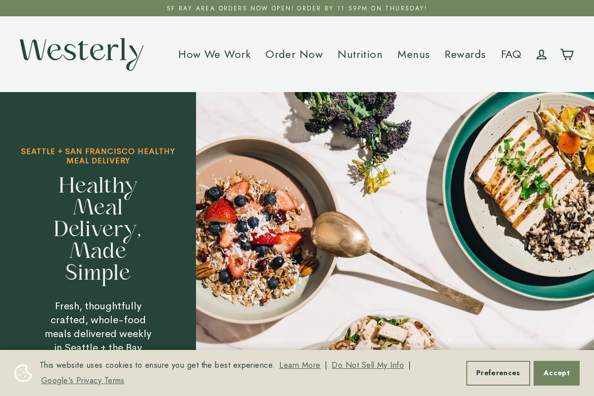 westerlykitchen.com homepage screenshot