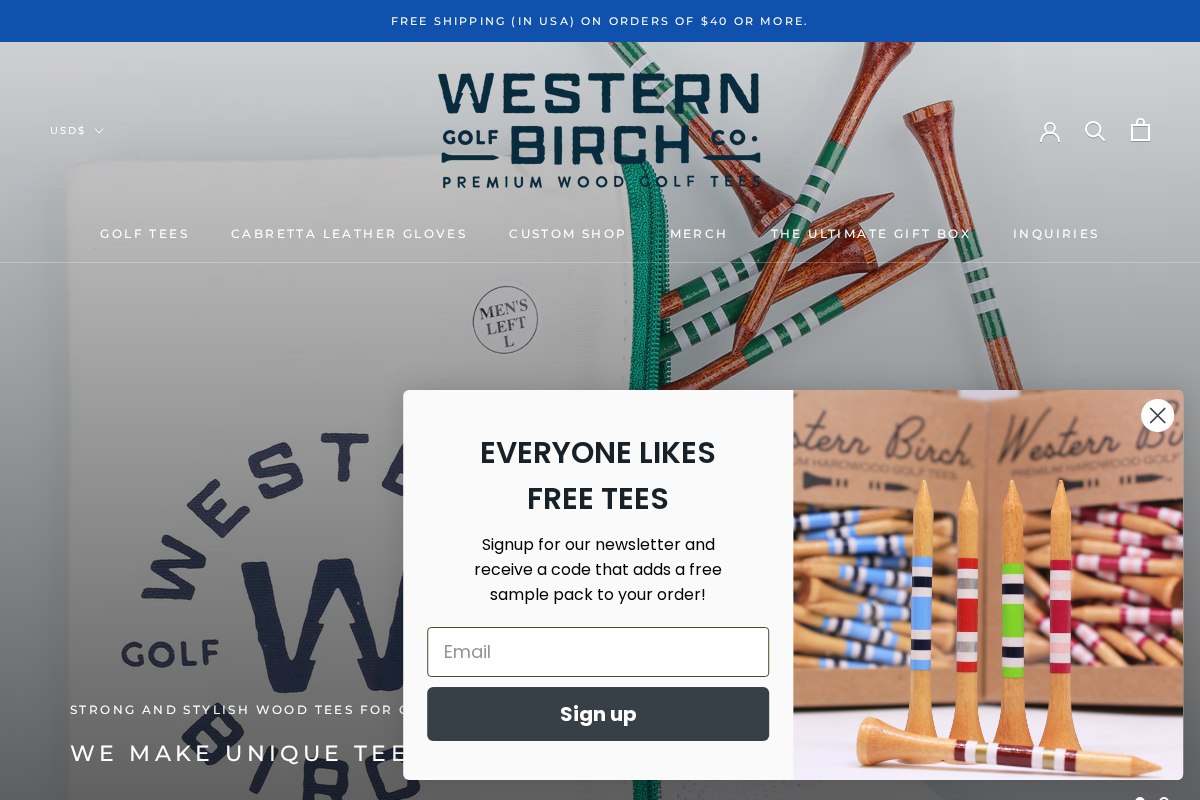 Western Birch Golf Company homepage screenshot