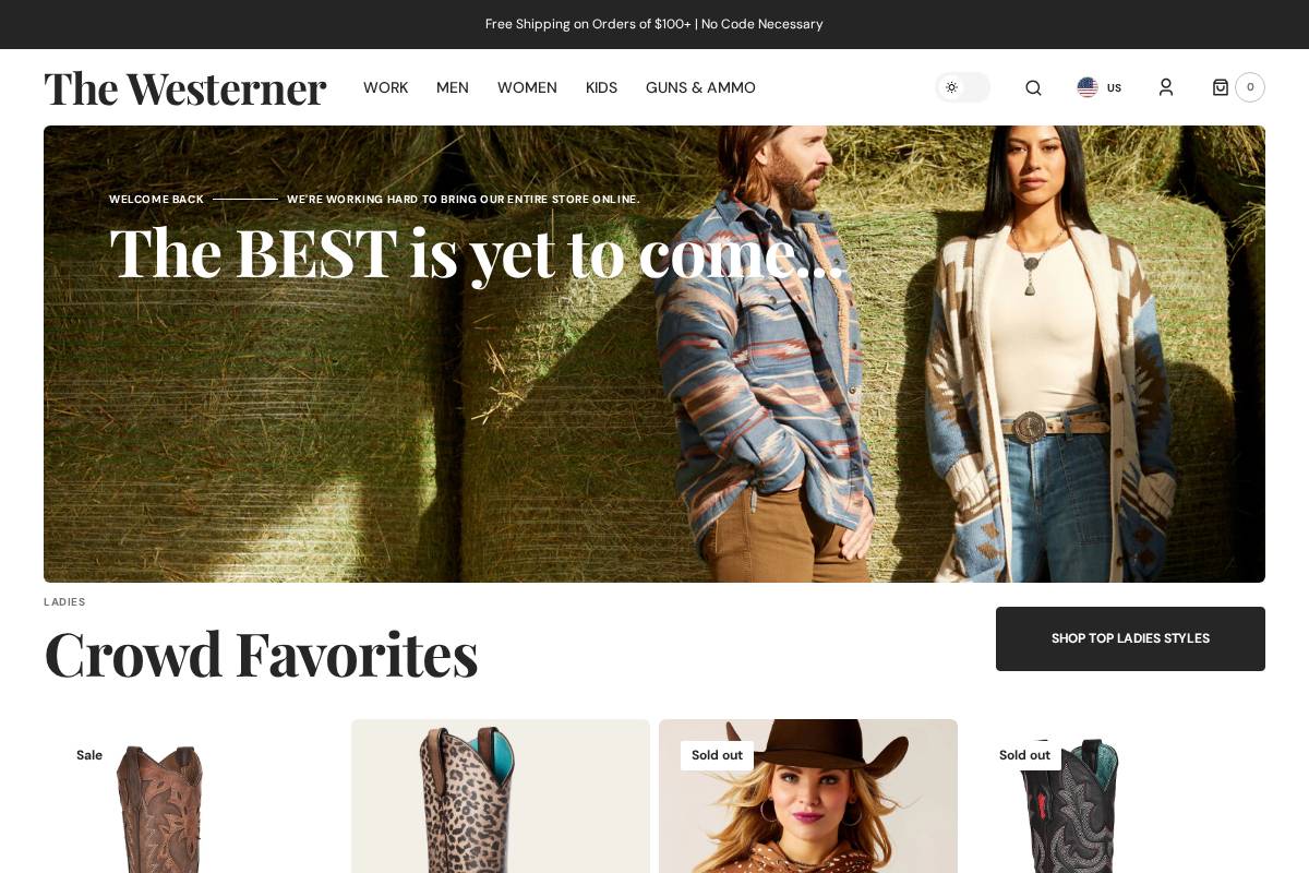 westernerinc.com homepage screenshot