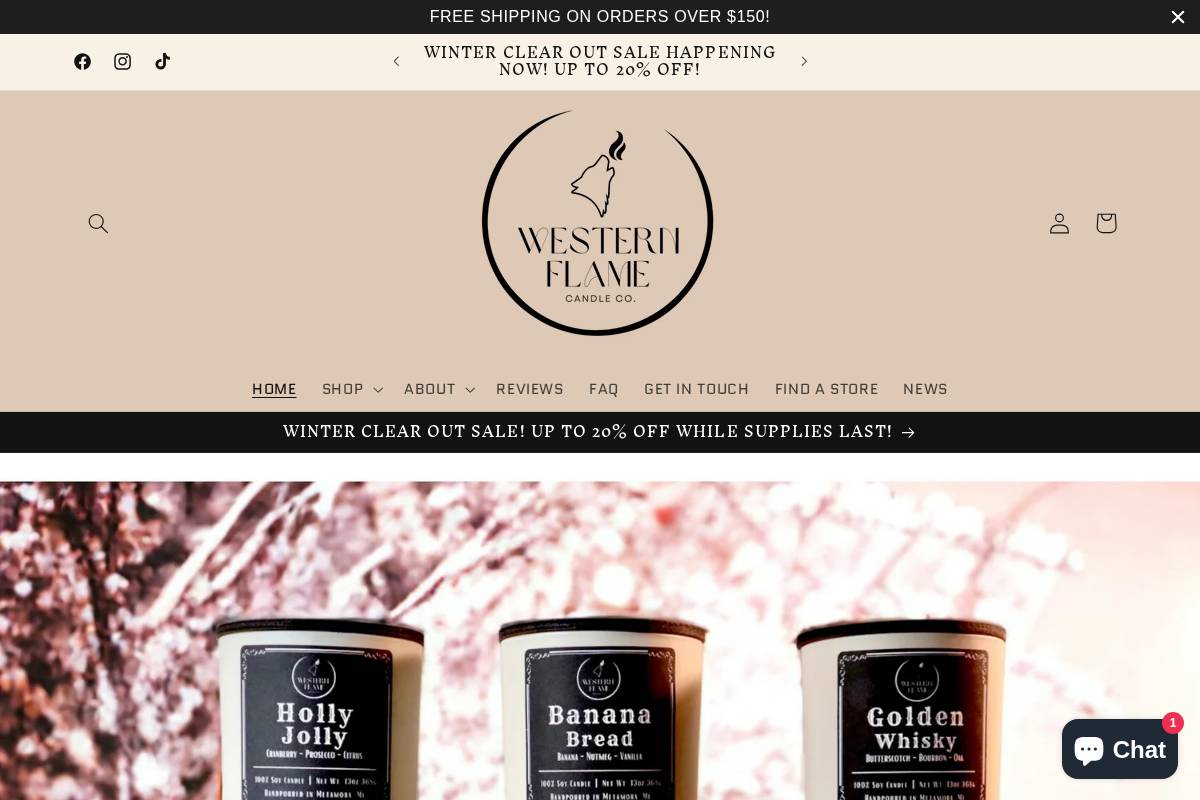 westernflame.com homepage screenshot