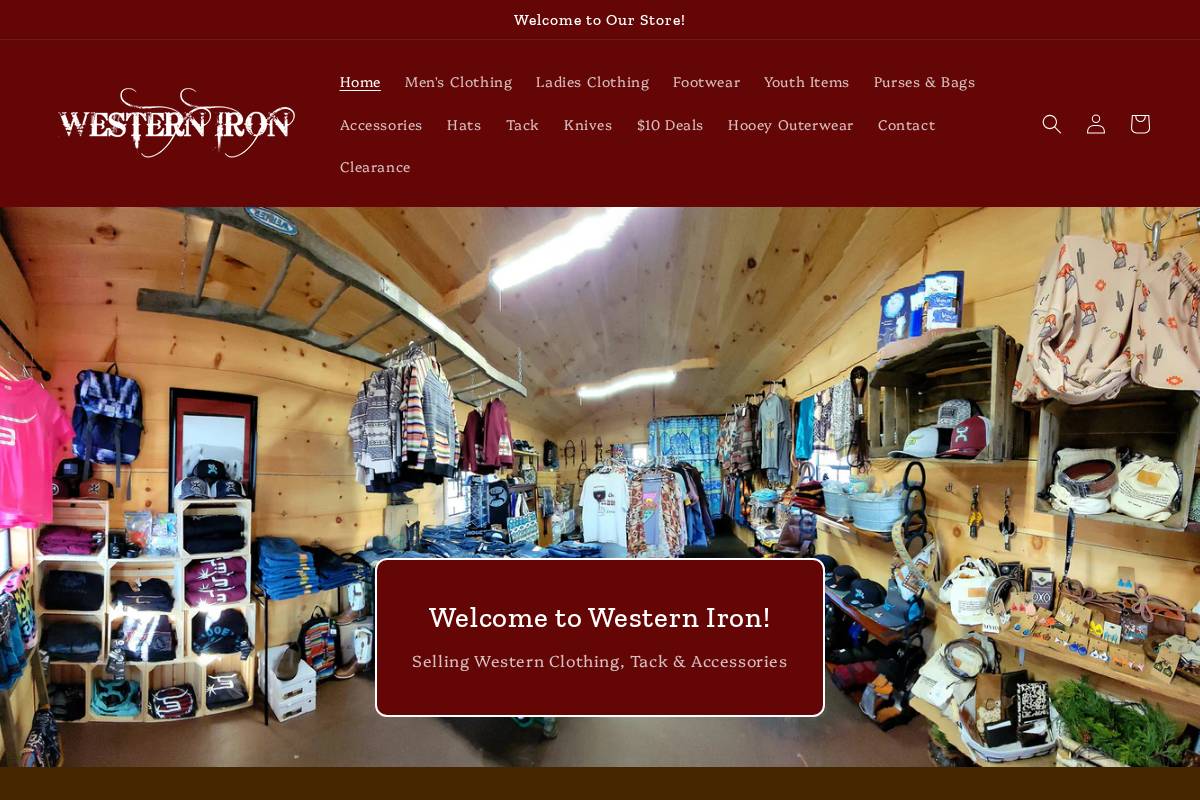 westernironclothing.com homepage screenshot