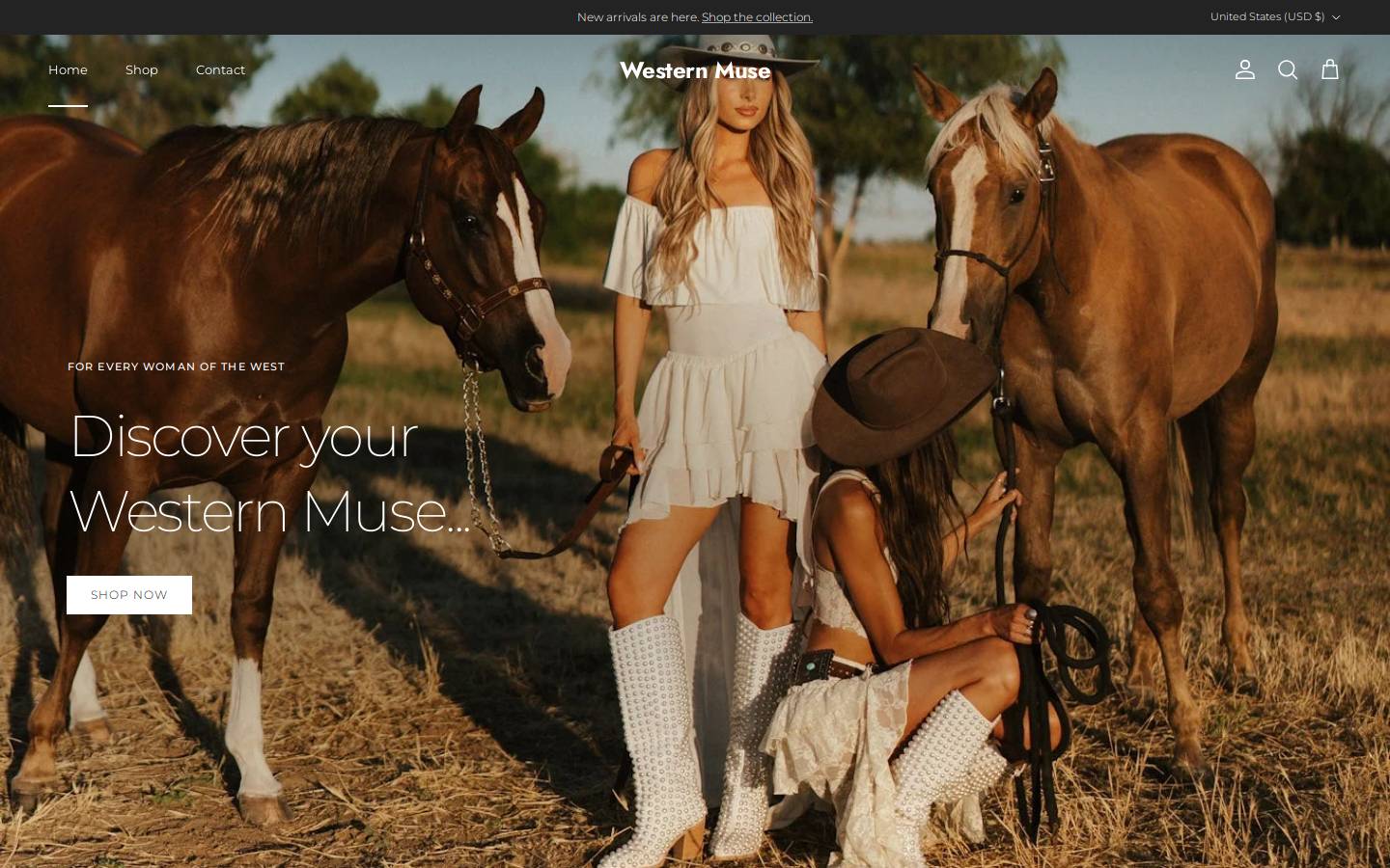 westernmuse.com homepage screenshot