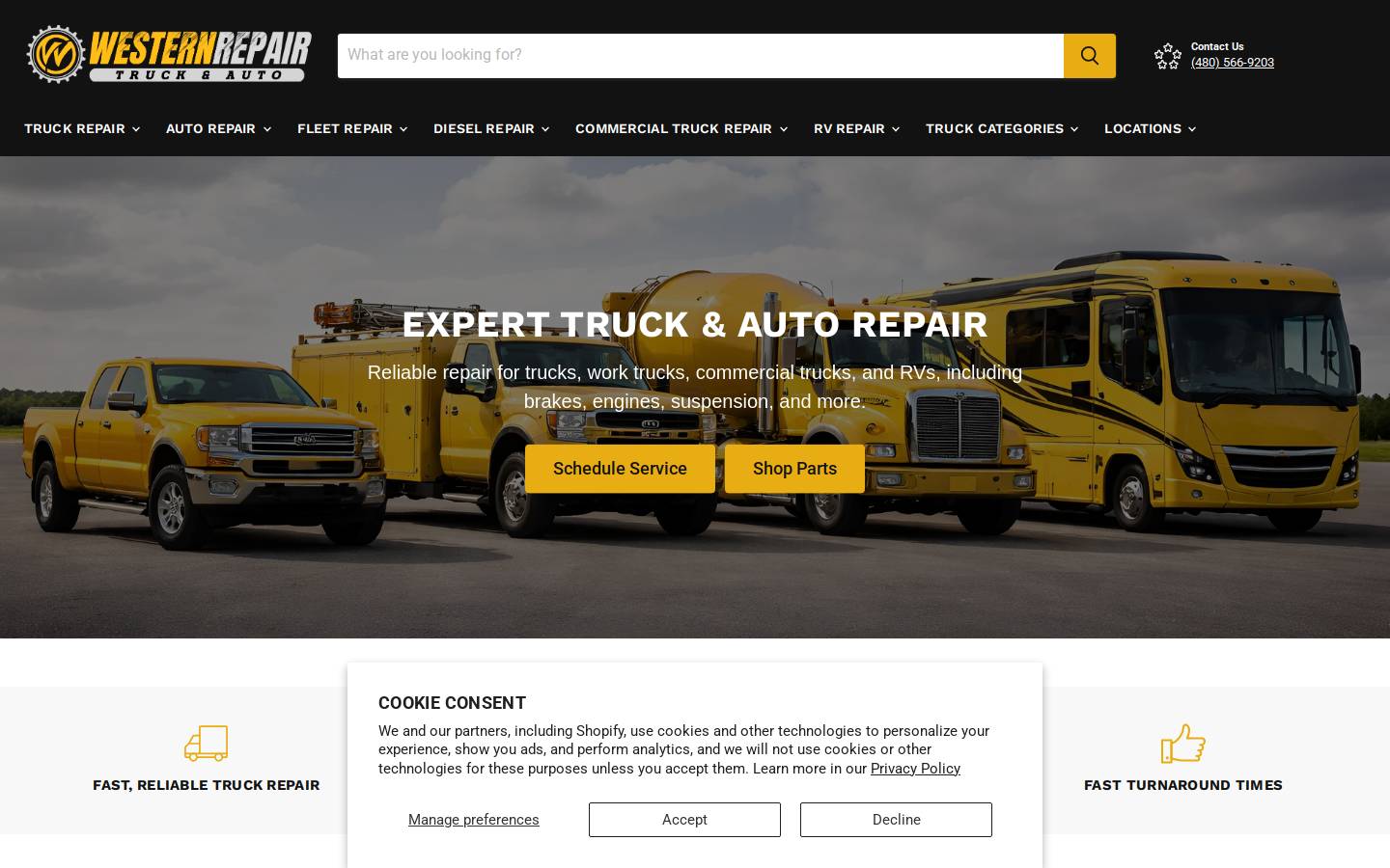 westernrepairshop.com homepage screenshot