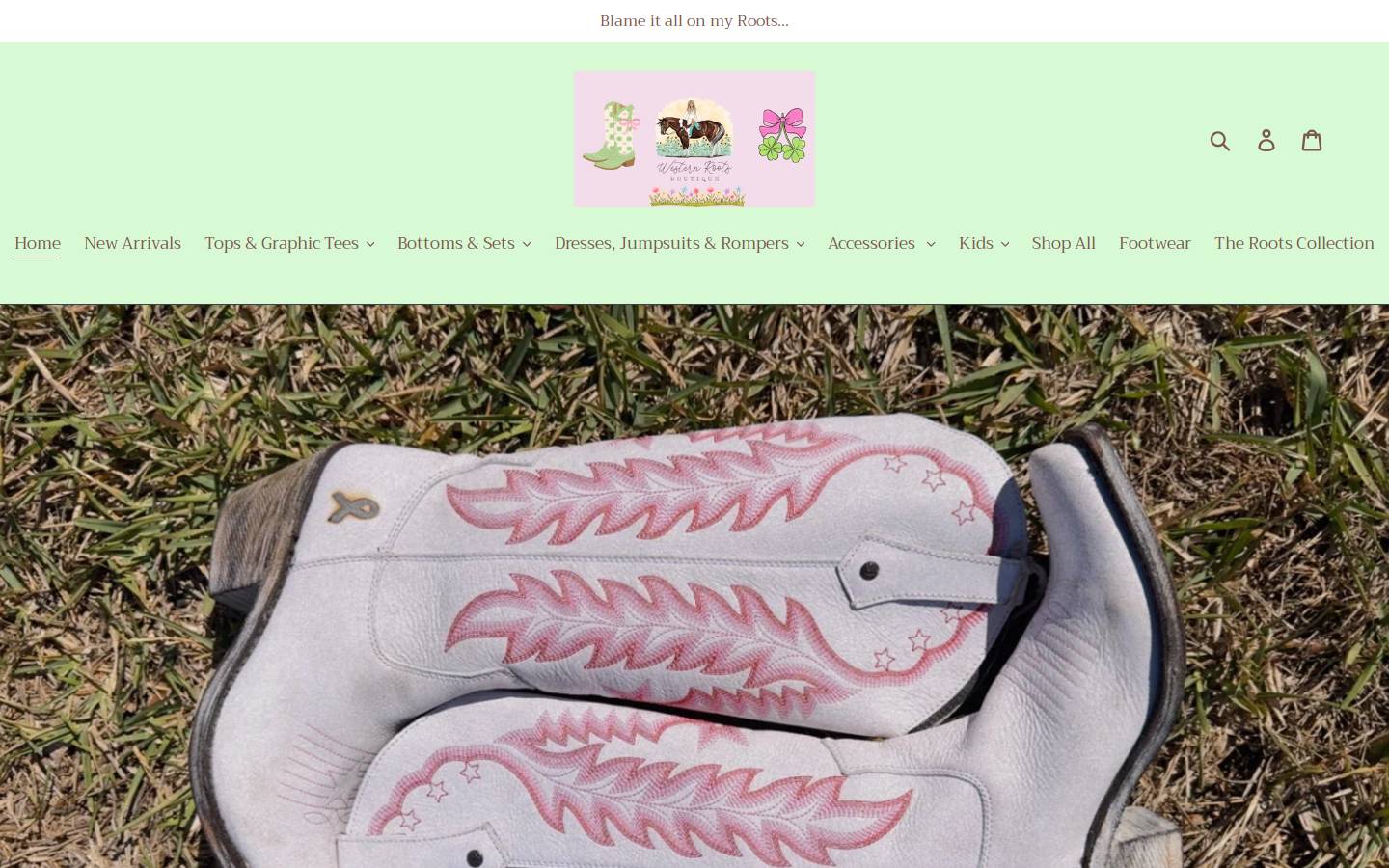 westernrootsboutique.com homepage screenshot