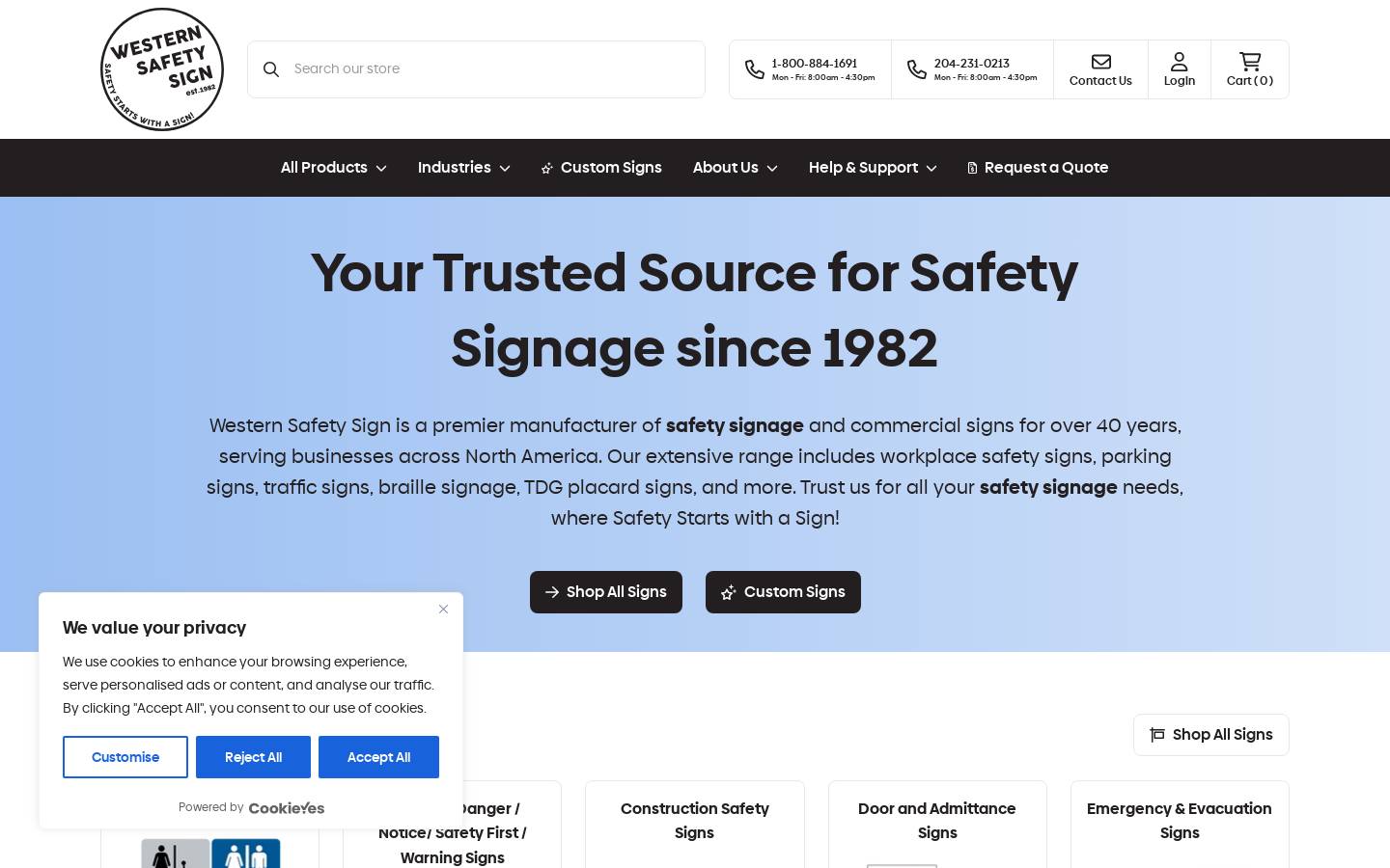 westernsafetysign.com homepage screenshot