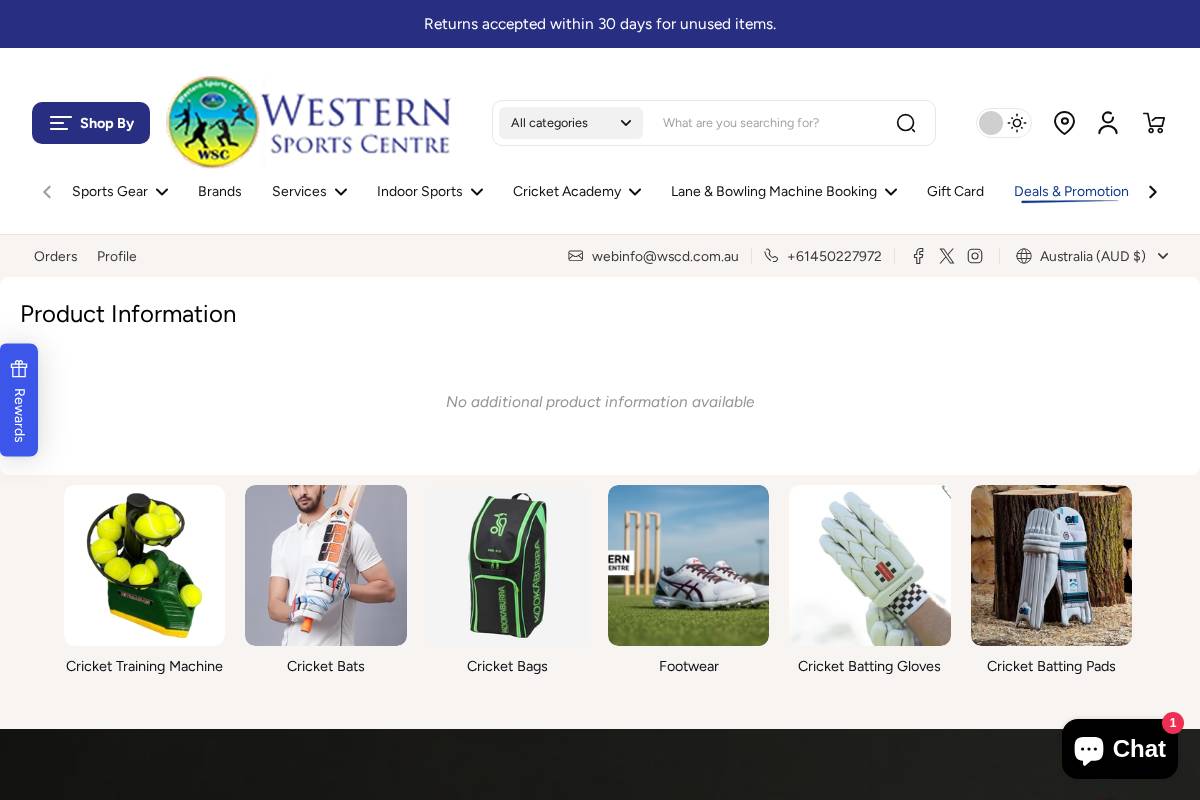 westernsportscentre.com.au homepage screenshot