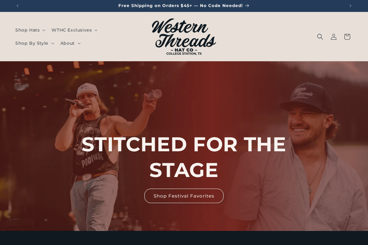 westernthreadshatco.com homepage screenshot