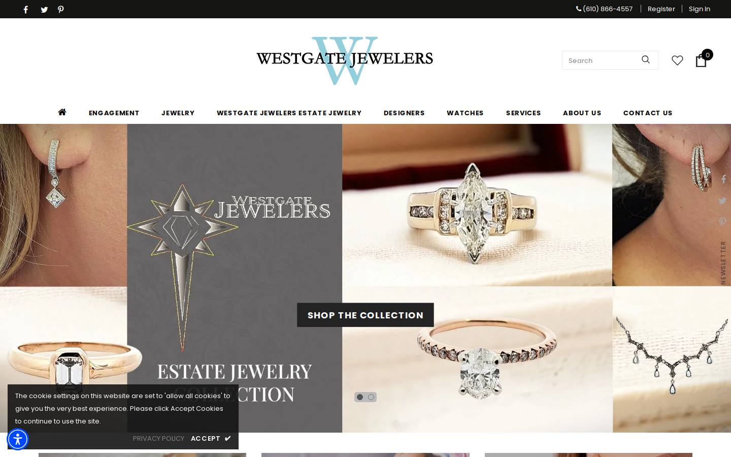 westgatejewelerspa.com homepage screenshot