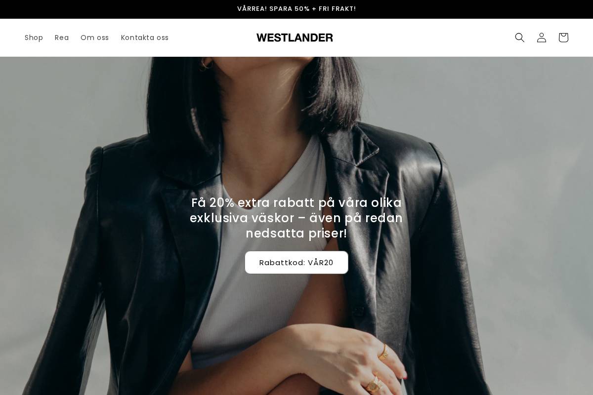 westlander.se homepage screenshot