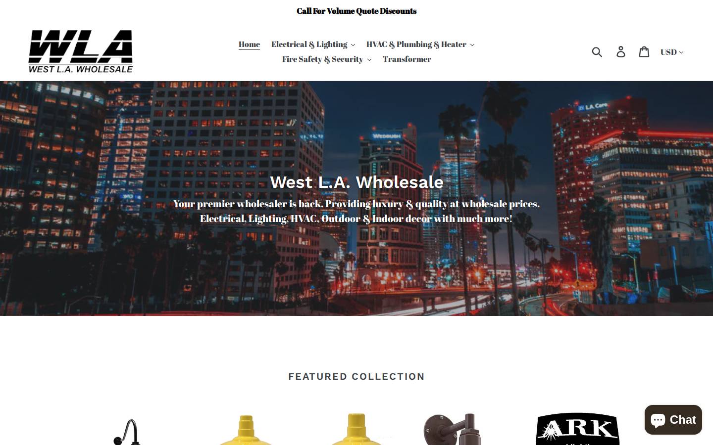 westlawholesale.com homepage screenshot