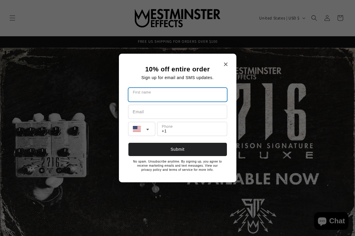 westminstereffects.com homepage screenshot