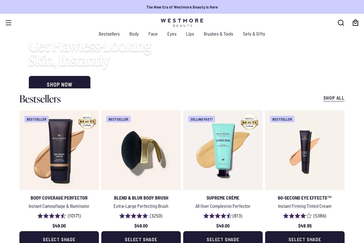 Westmore Beauty homepage screenshot