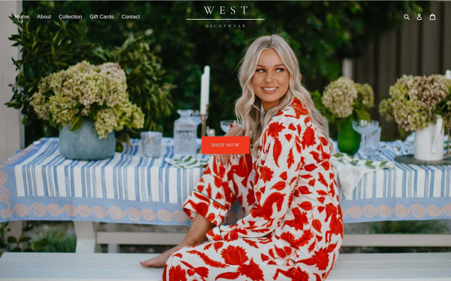 westnightwear.com.au homepage screenshot