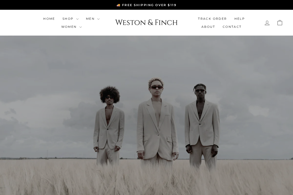 Weston & Finch homepage screenshot