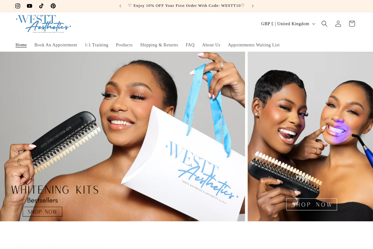 westtaesthetics.com homepage screenshot