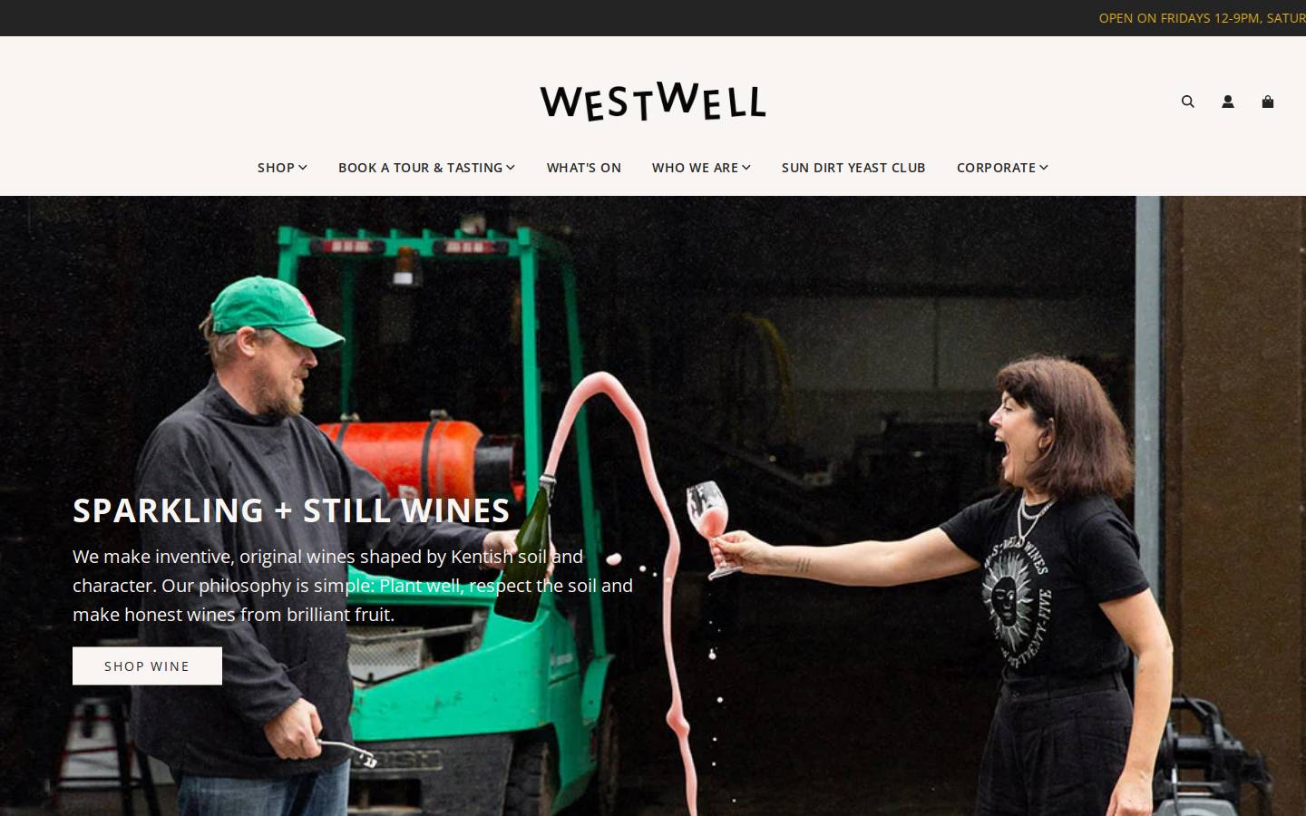Westwellwines homepage screenshot