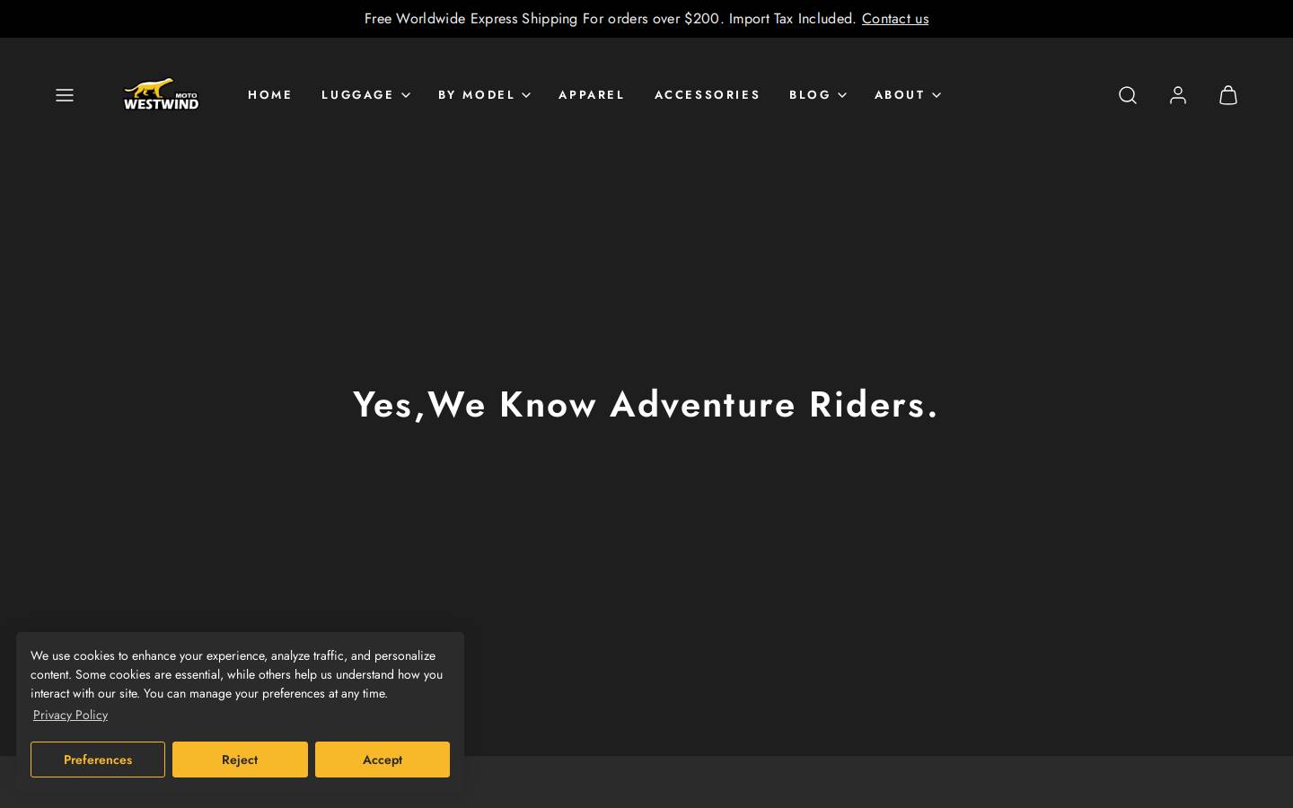 westwindmoto.com homepage screenshot