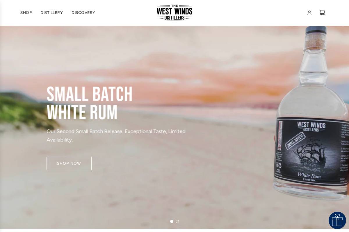 westwindsdistillers.com homepage screenshot