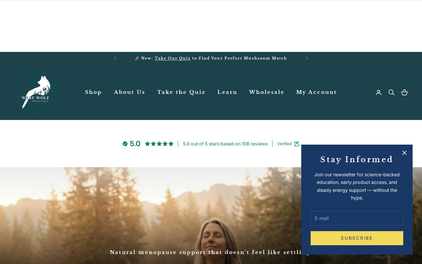 westwolfmedicinals.com homepage screenshot