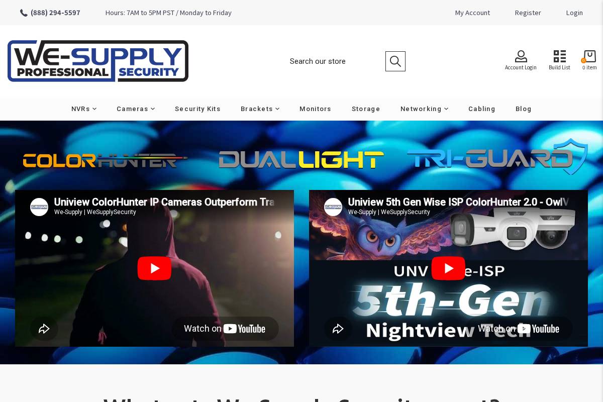 wesupplysecurity.com homepage screenshot