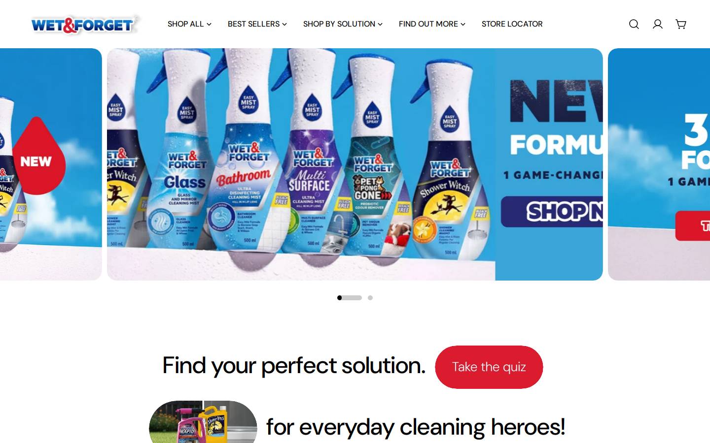 Wet and Forget homepage screenshot