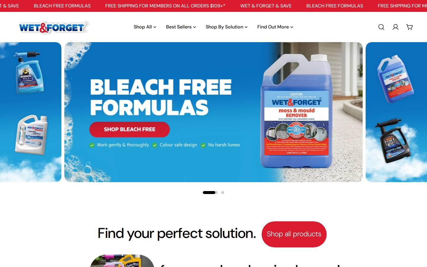 Wet And Forget homepage screenshot