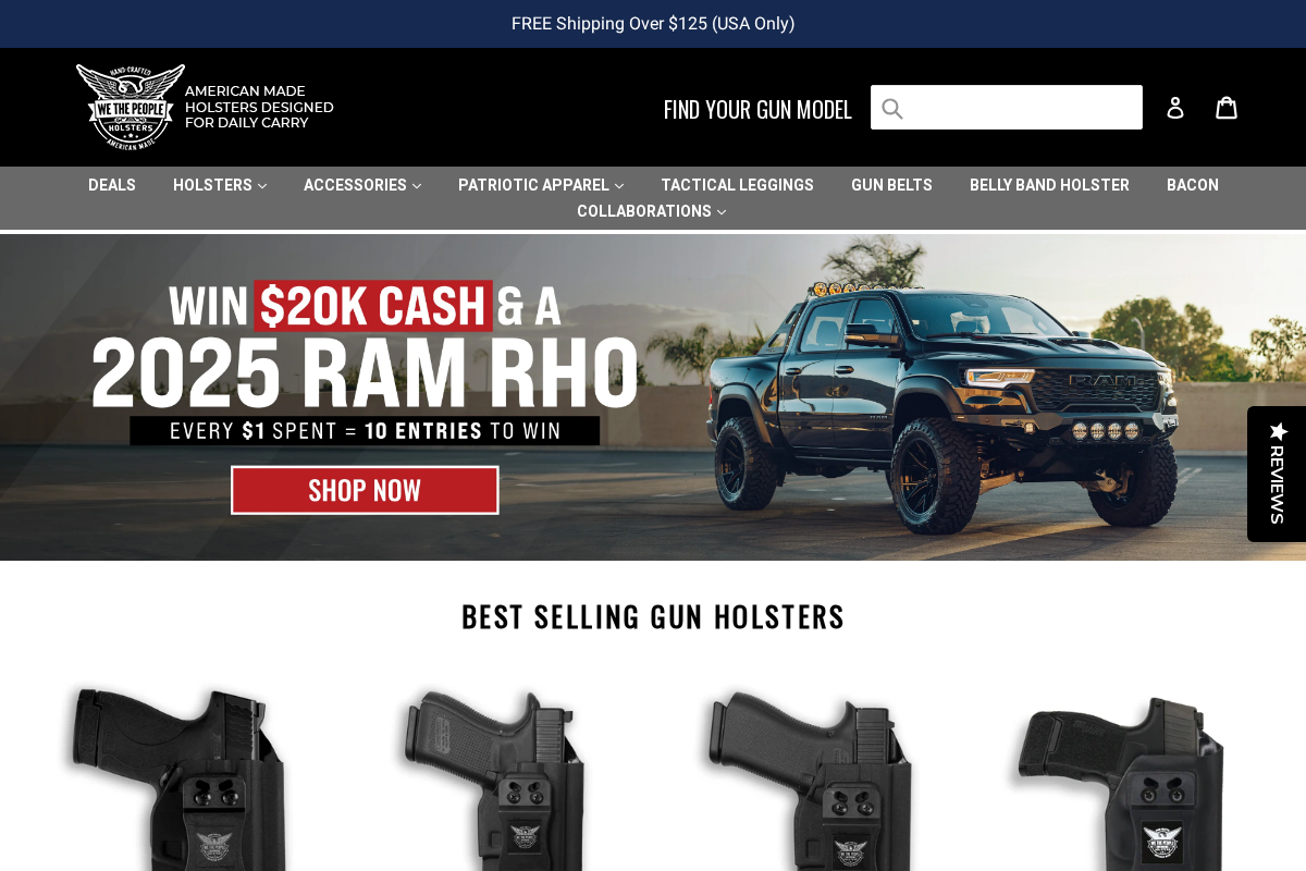 We The People Holsters homepage screenshot