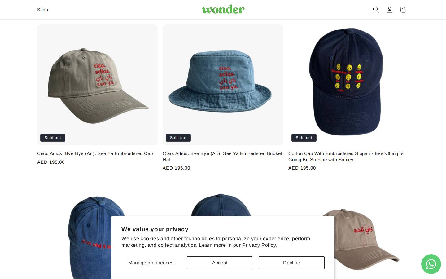 wethewonder.com homepage screenshot