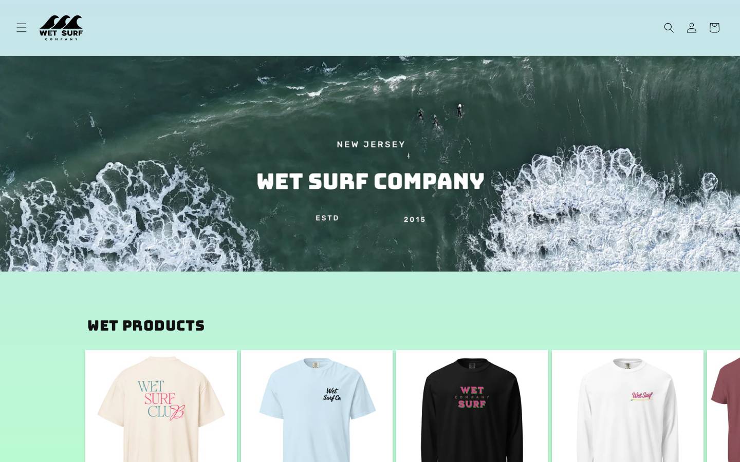 wetsurfco.com homepage screenshot