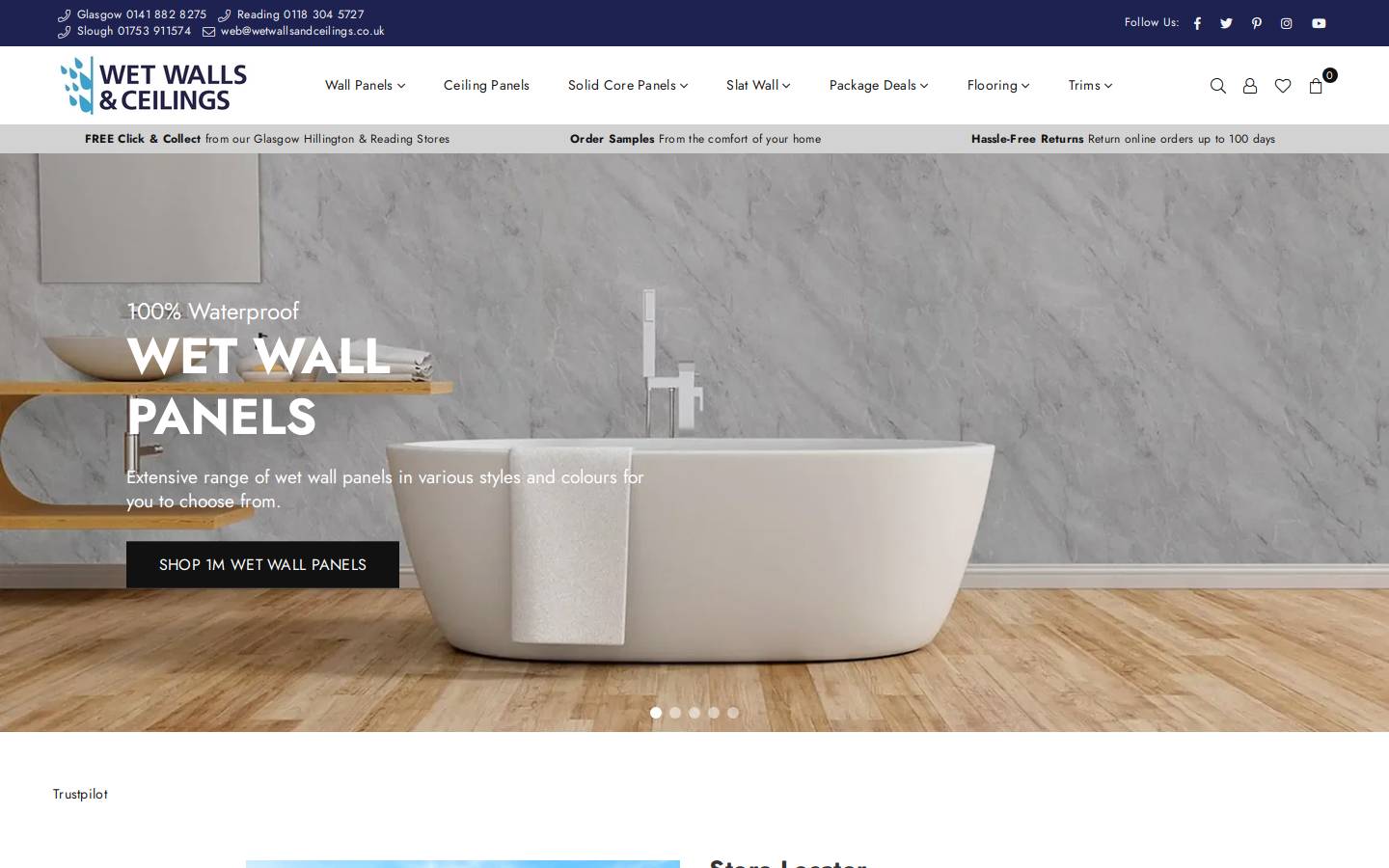 Wet Walls & Ceilings homepage screenshot
