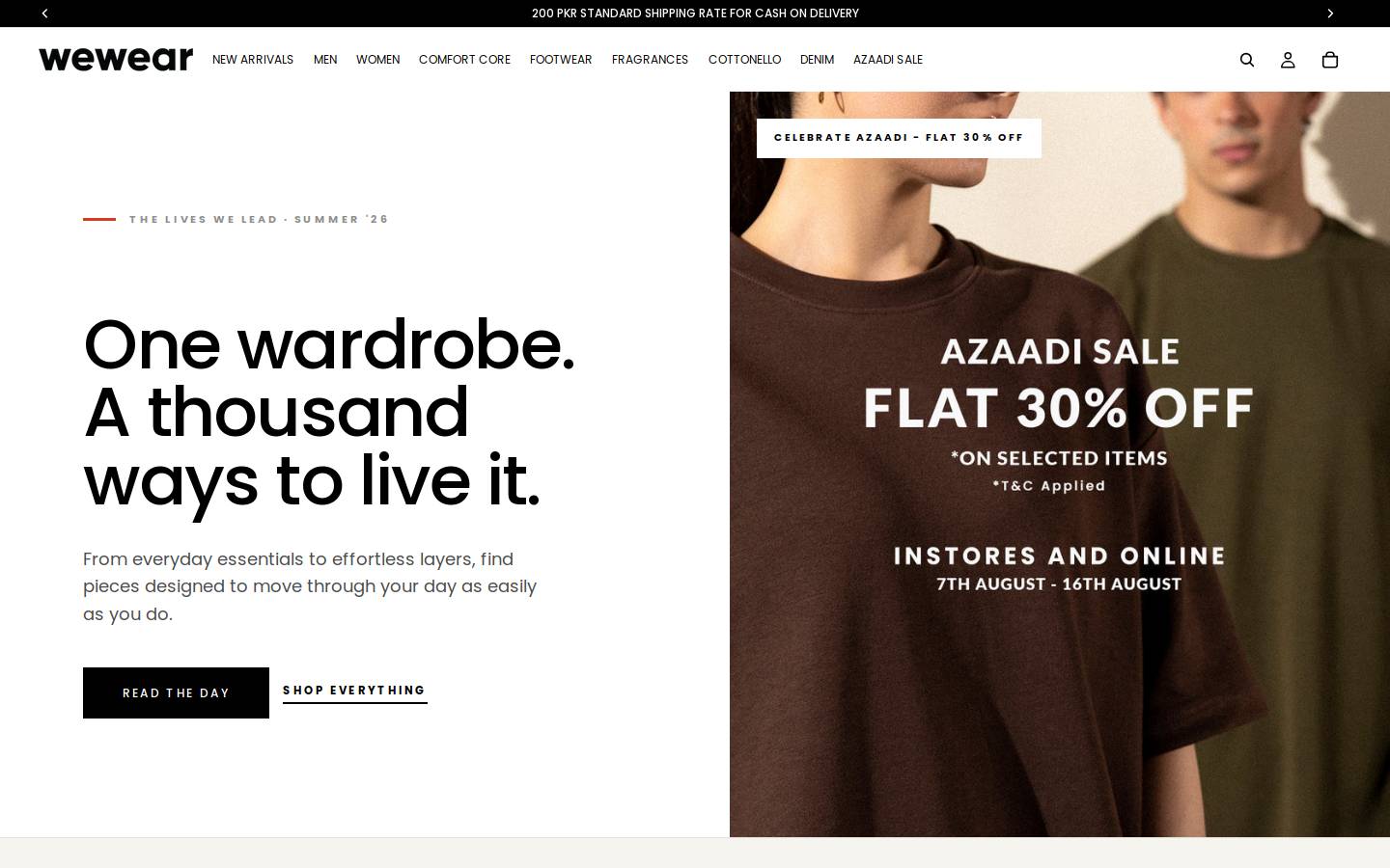 wewearpk.com homepage screenshot