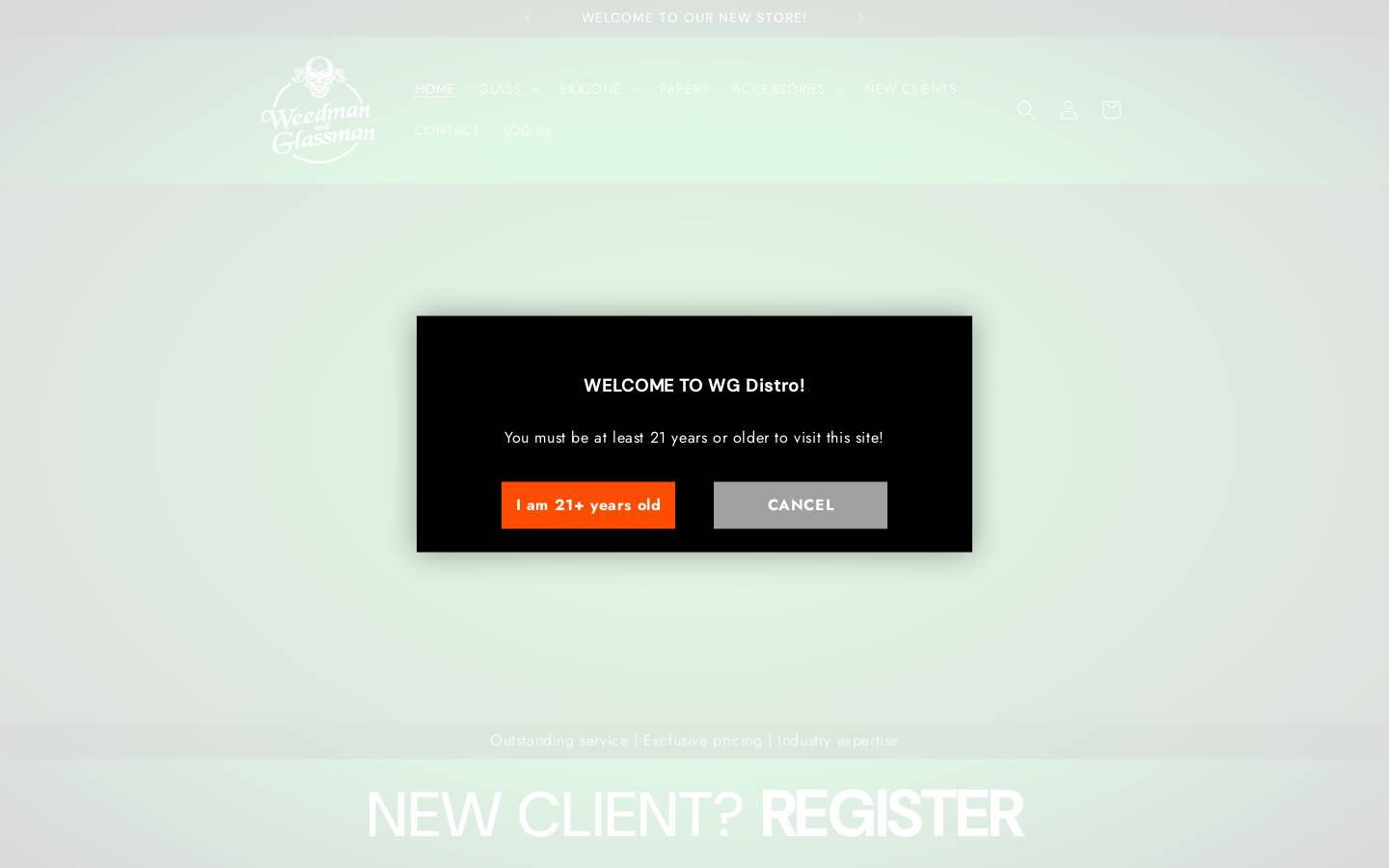 wgdistro.com homepage screenshot