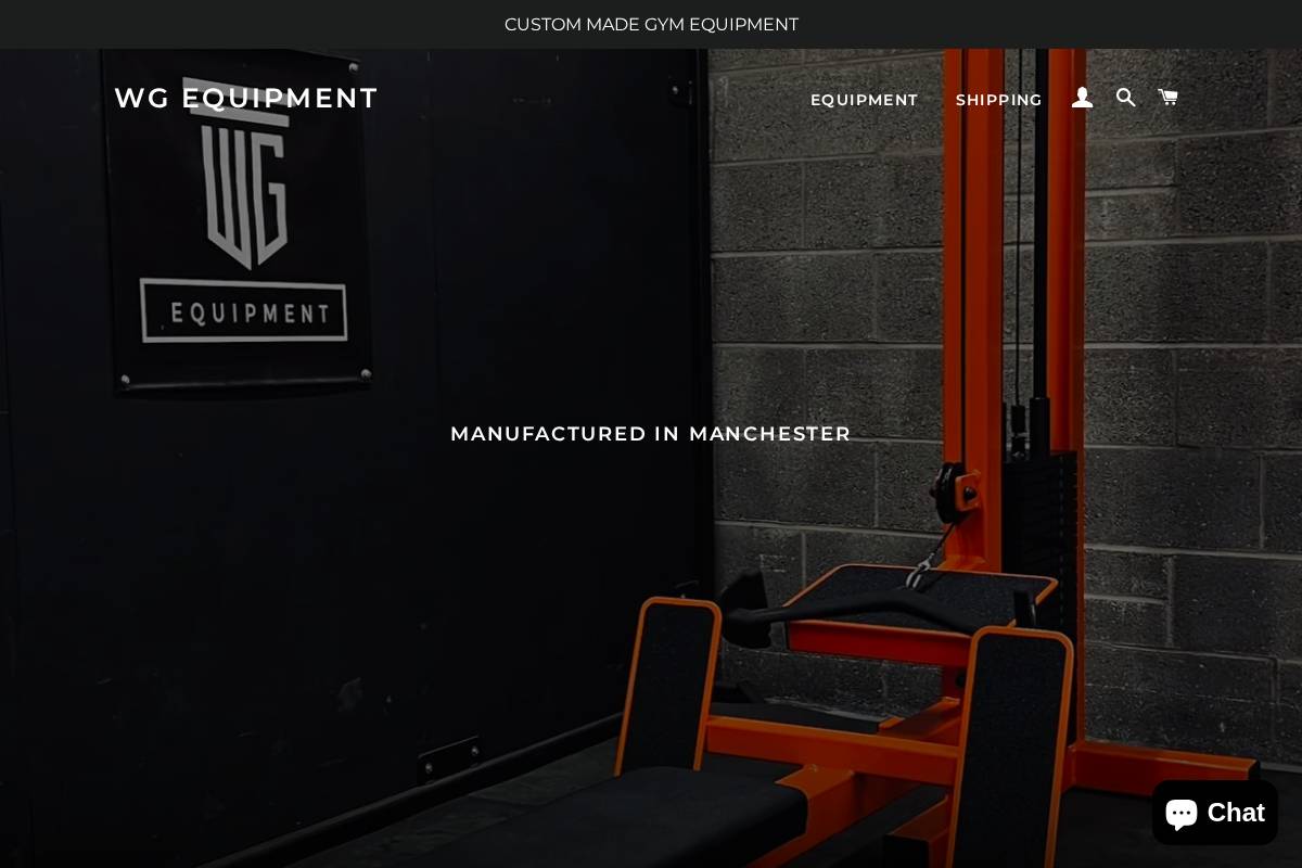 WG Equipment homepage screenshot