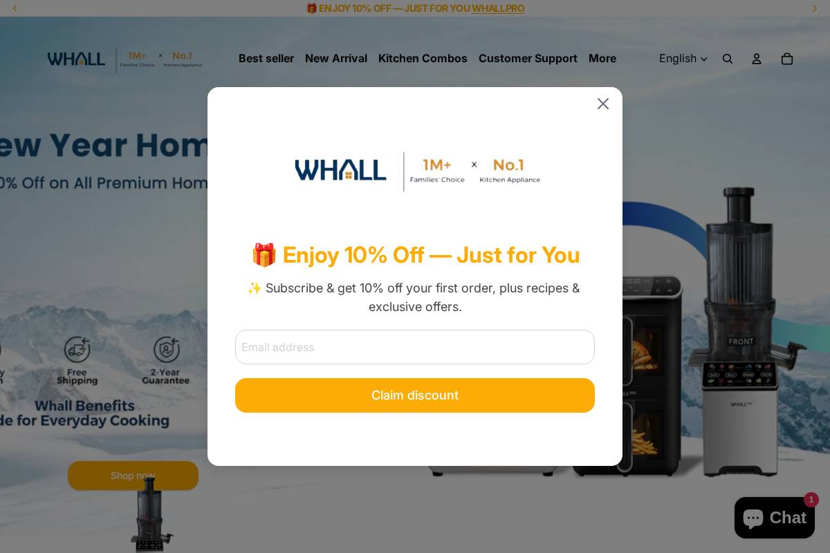 whallstore.com homepage screenshot