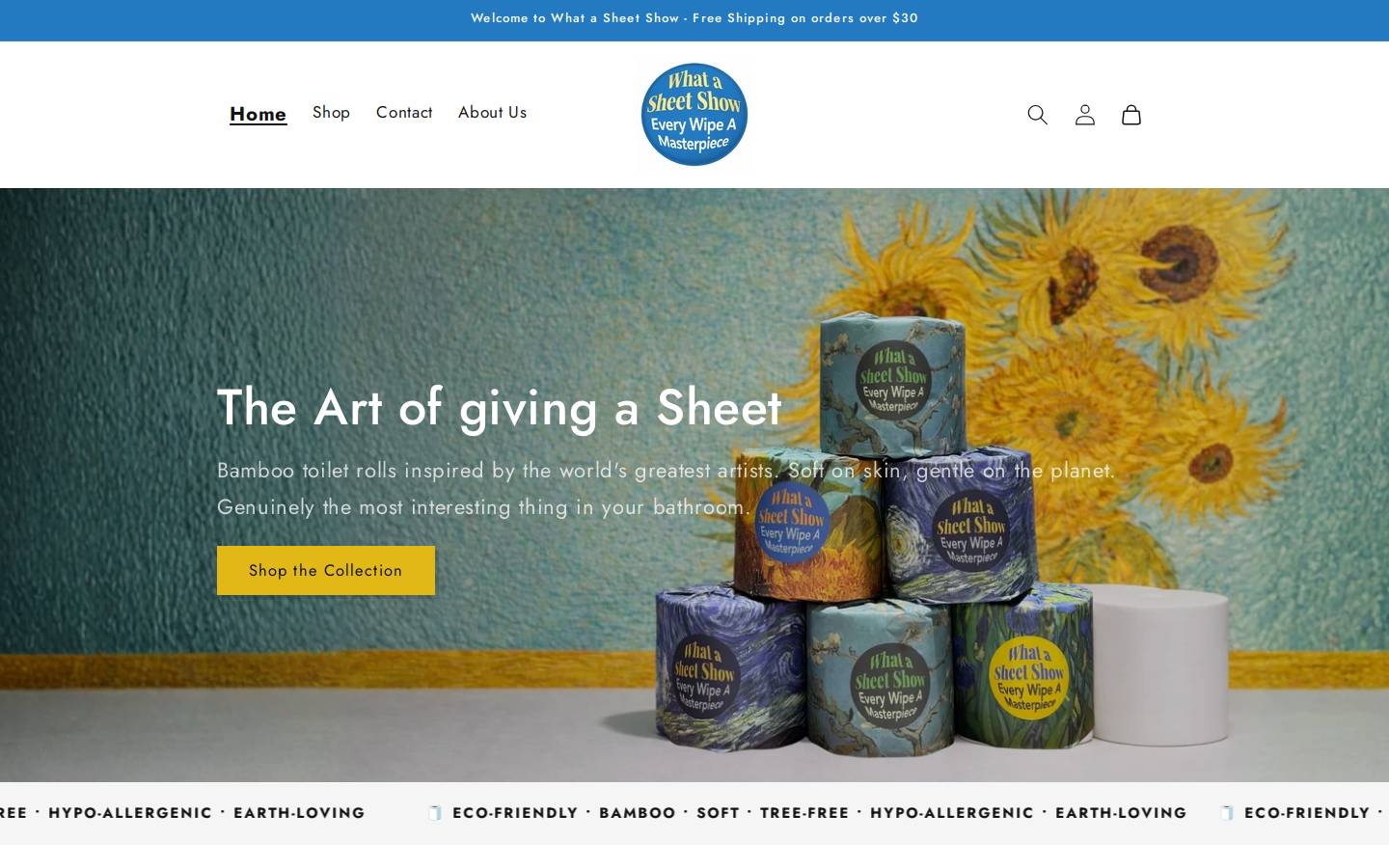 whatasheetshow.com homepage screenshot