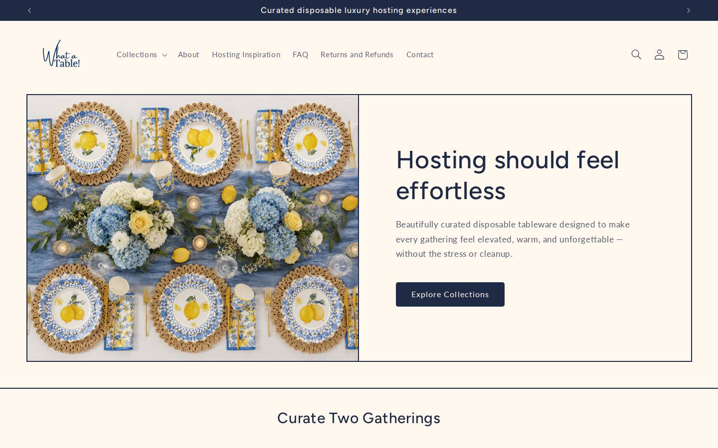 whatatable.com homepage screenshot