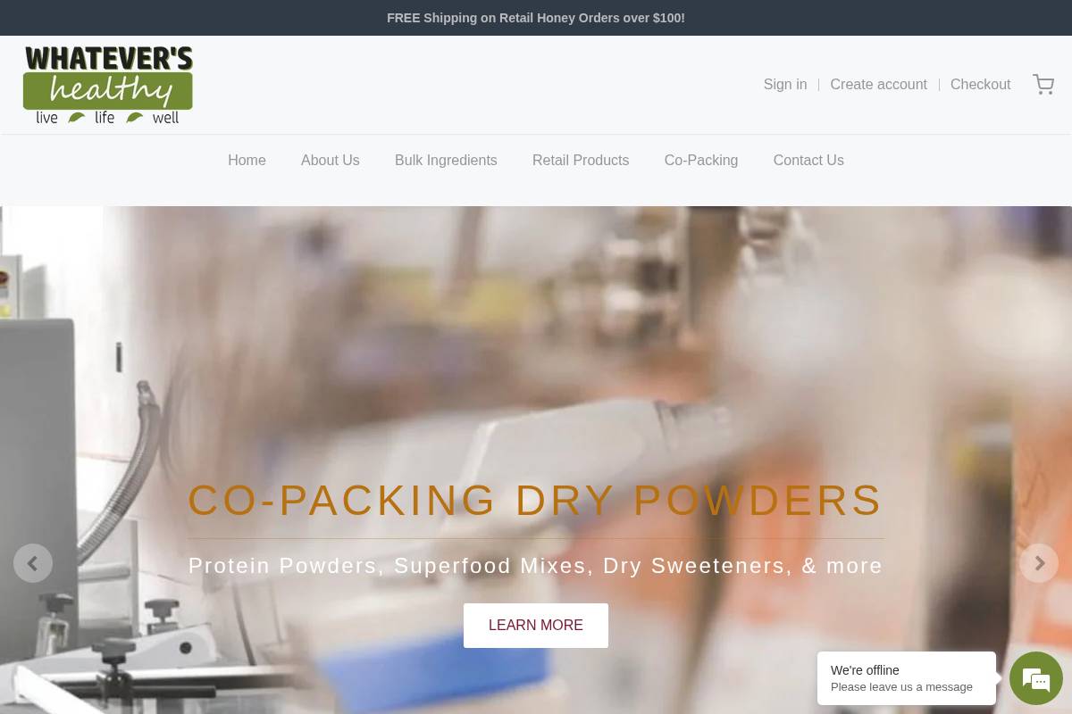 whatevershealthy.com homepage screenshot